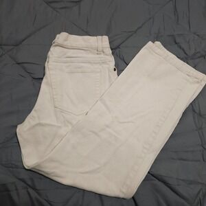 NY Jeans Pants Women's 4 28x25.5 Mid Rise Cream Straight Leg Casual Cotton
